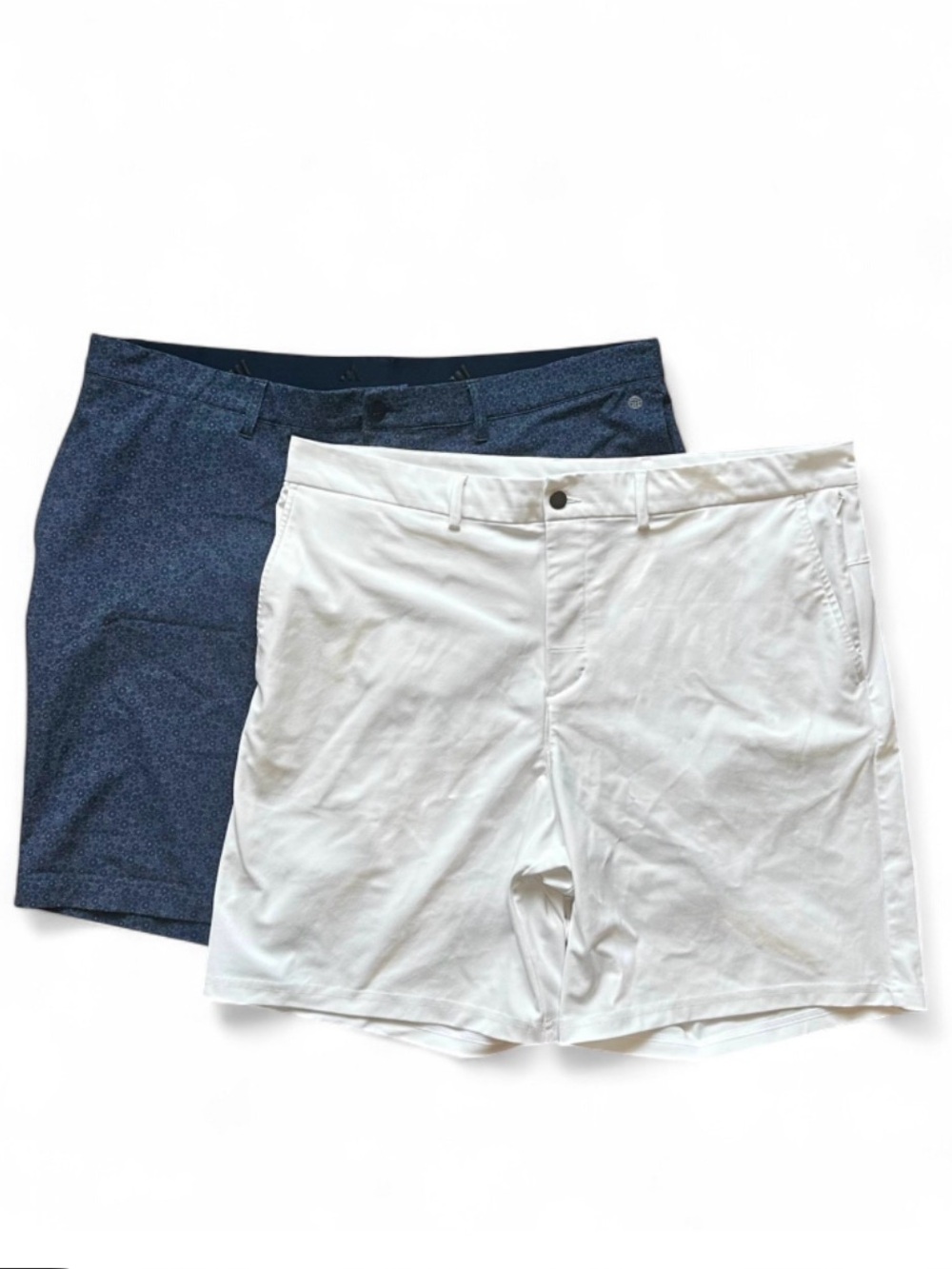 Old Navy Men’s Athletic Casual Chino Shorts White and Blue Set